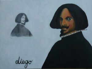 Peintre et modèles: Diego 65×92